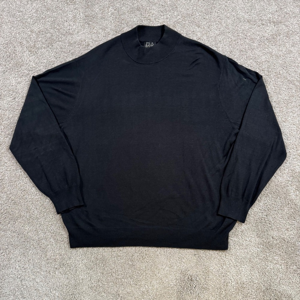 Jos. A. Bank Signature Collection Mens XXL Black 100% Silk Mock Neck Sweater